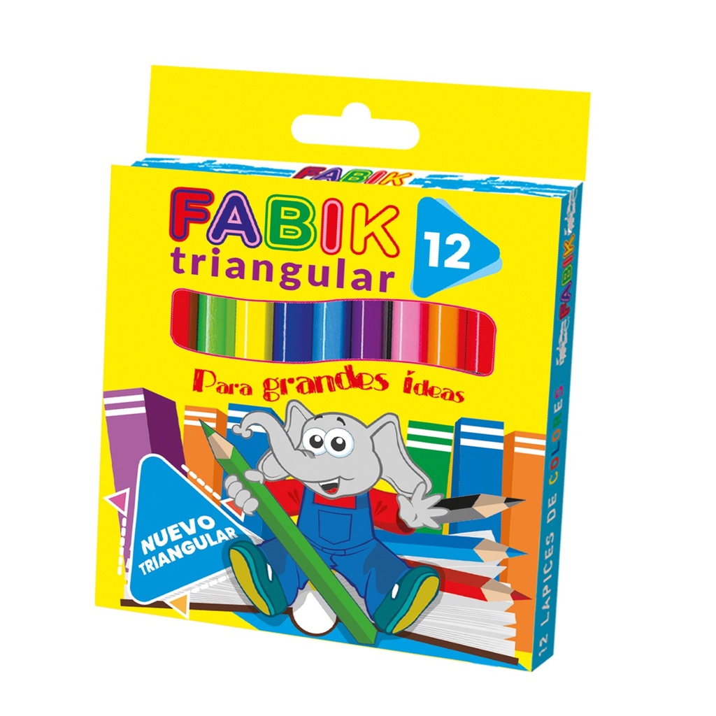 CAJA DE CRAYON DE MADERA FABIK CORTO 12 COLORES