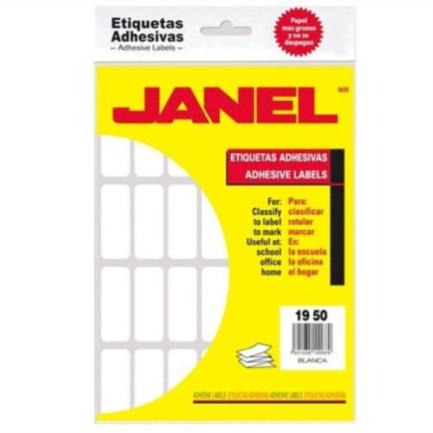 ETIQUETA ADHESIVA CLASICA BLANCA #15 19 X 50 MM JANEL BOLSA 1001950100