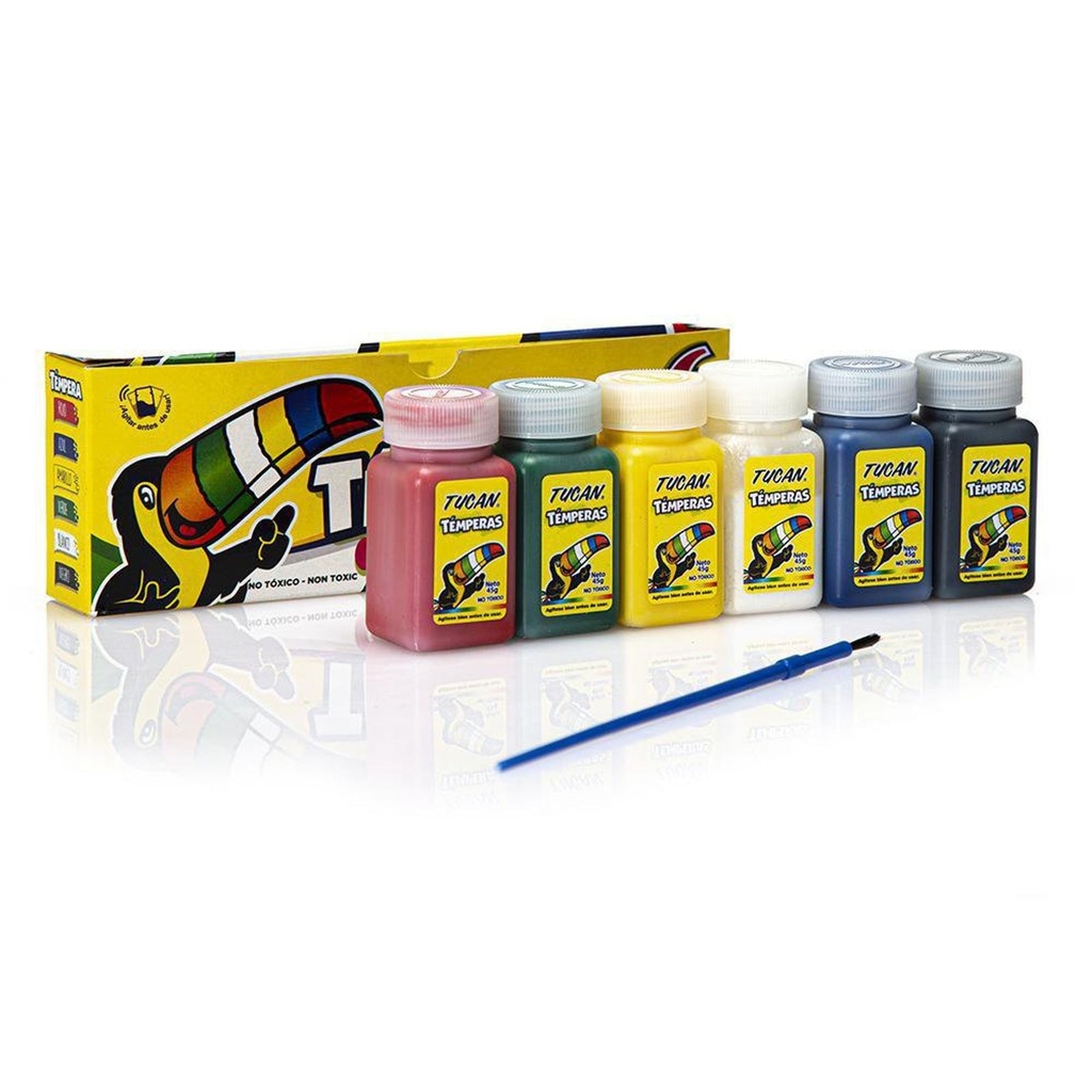 TEMPERA CLASICA DE 12 COLORES TUCAN 45 GRAMOS