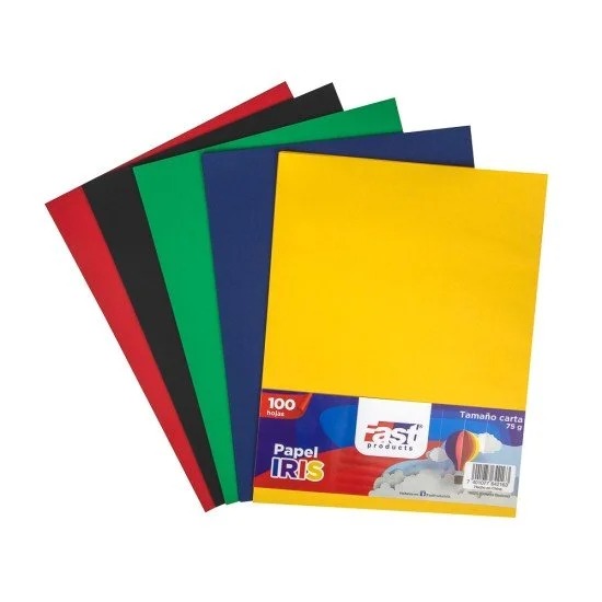 PAPEL BOND IRIS 75 GRAMOS FAST CARTA VARIOS COLORES