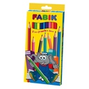 CAJA DE CRAYON DE MADERA FABIK LARGO 12 COLORES