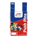 TACHUELAS PUSH-PINS FAST 100U COLORES SURTIDOS